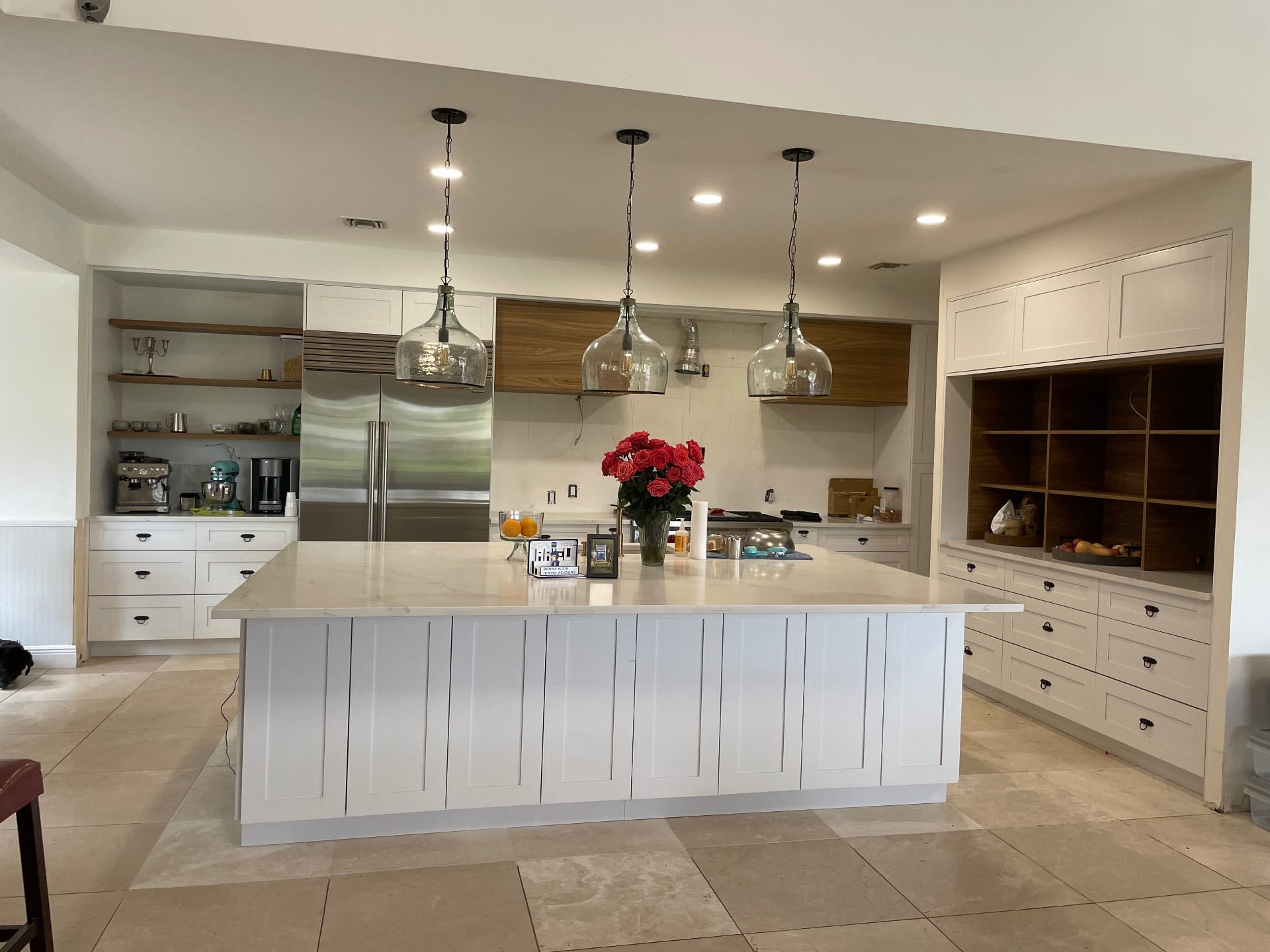 White inset kitchen, pre-war co-op — Green Cabinets NY, custom cabinetry in Brooklyn Heights, Brooklyn