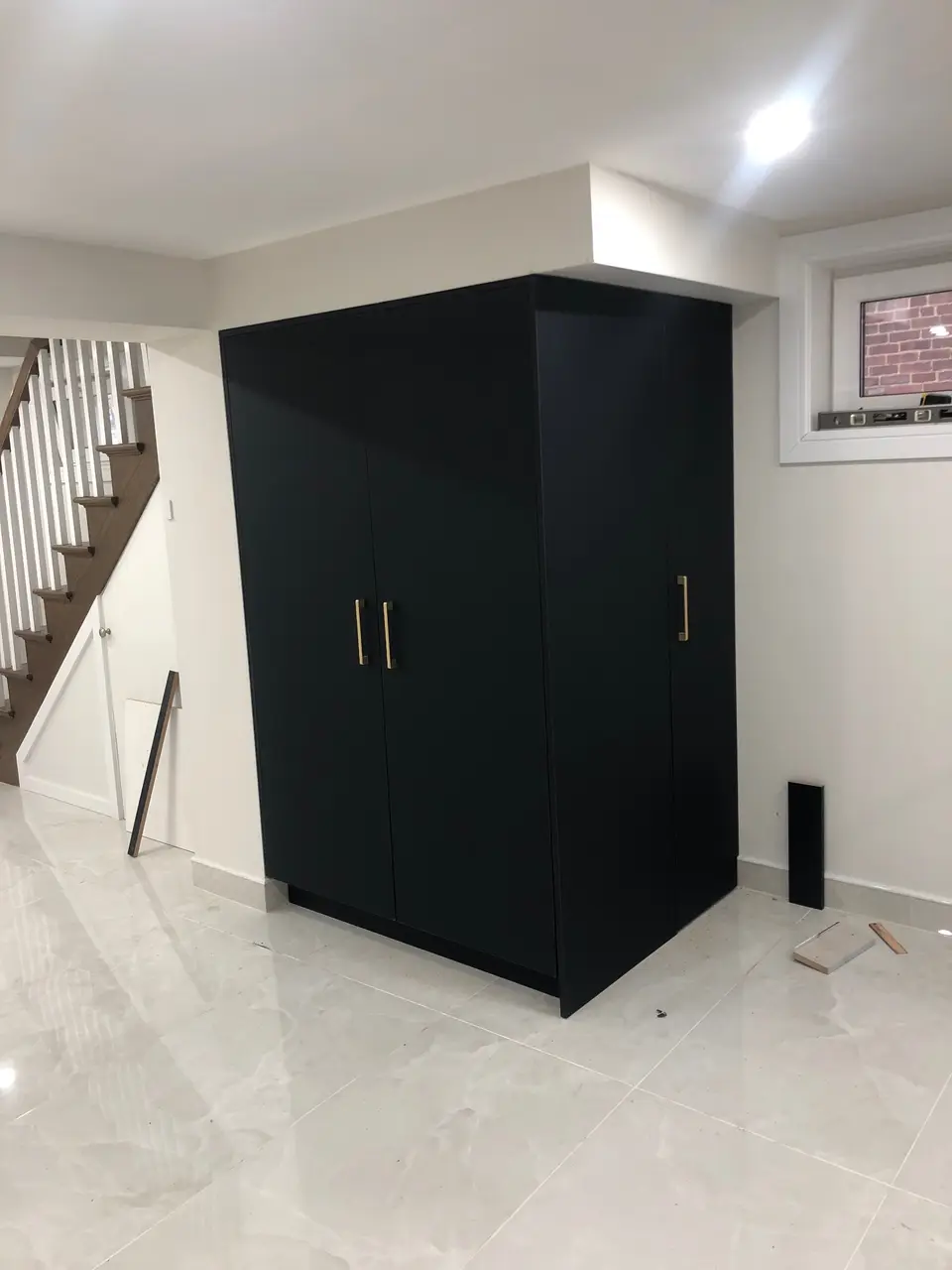 Modern black freestanding cabinet